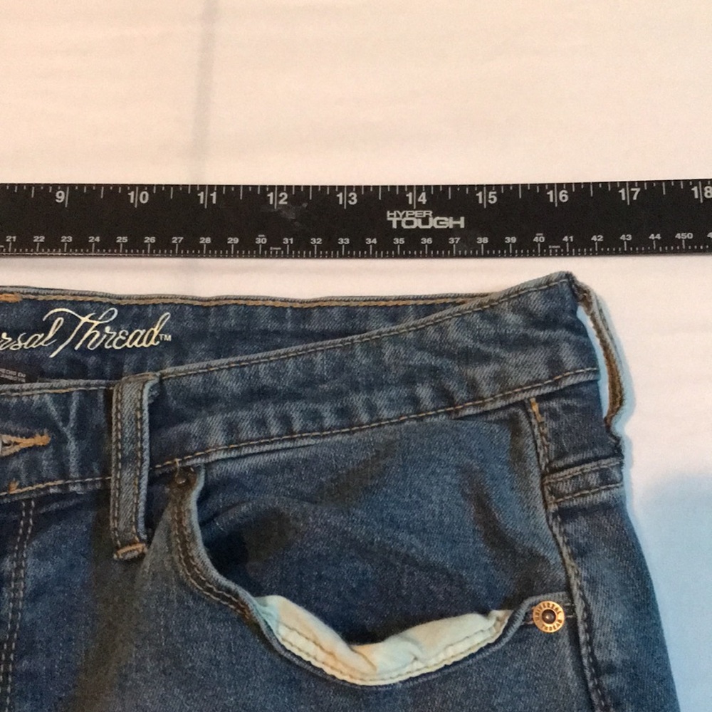 Universal Thread Size 12 Blue Patchwork High Rise… - image 5